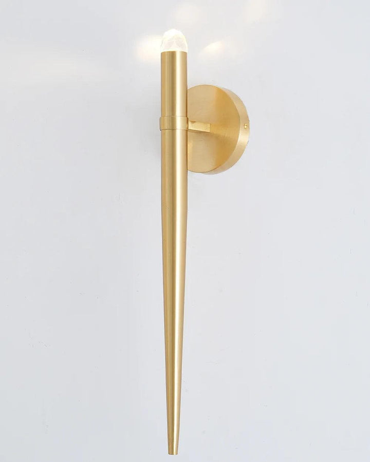 Metavaya Wall lamp Brass Spinal Tube Sconce RH Brass Aquitaine Torch Sconce