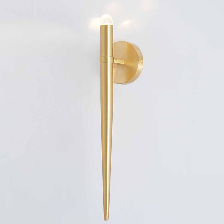 Metavaya Wall lamp Dia 4cm x H 55cm / Polished Brass / Warm White Brass Spinal Tube Sconce 835936404925 M2022081803-1 RH Brass Aquitaine Torch Sconce