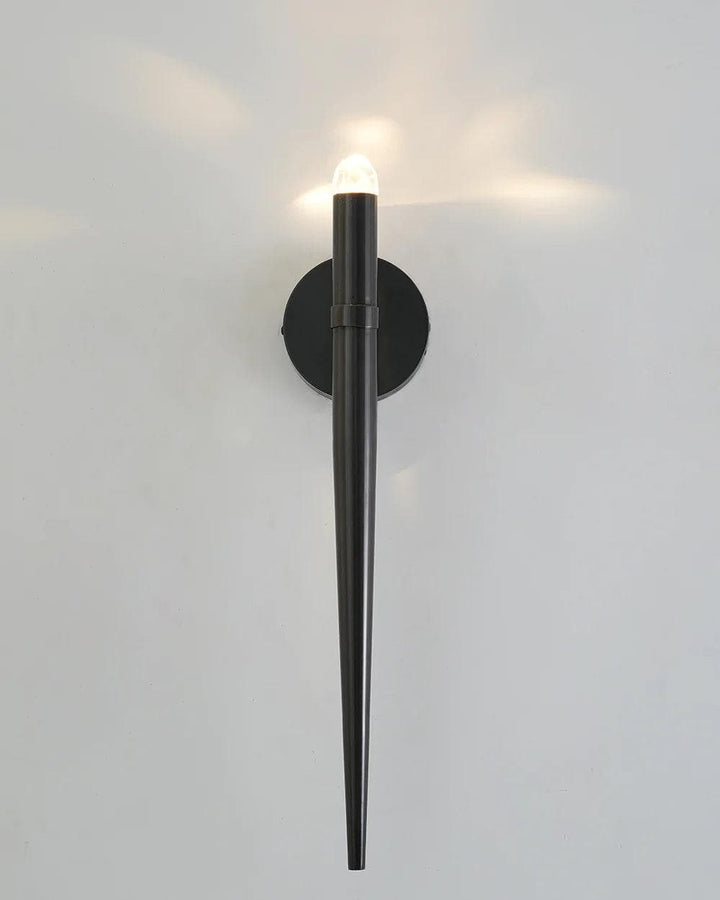 Metavaya Wall lamp Brass Spinal Tube Sconce RH Brass Aquitaine Torch Sconce