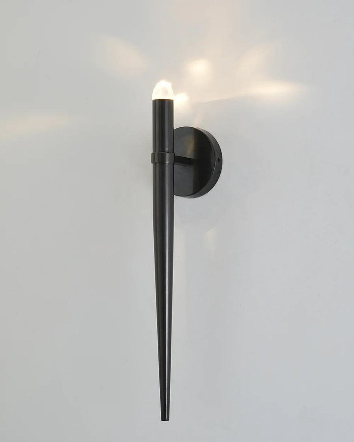 Metavaya Wall lamp Brass Spinal Tube Sconce RH Brass Aquitaine Torch Sconce