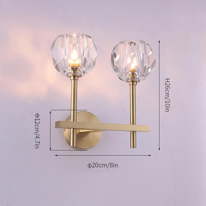 Metavaya Wall light W 20cm x H 26cm Polyhedron Crystal Grand Single Sconce 653733177961 BDCG200402