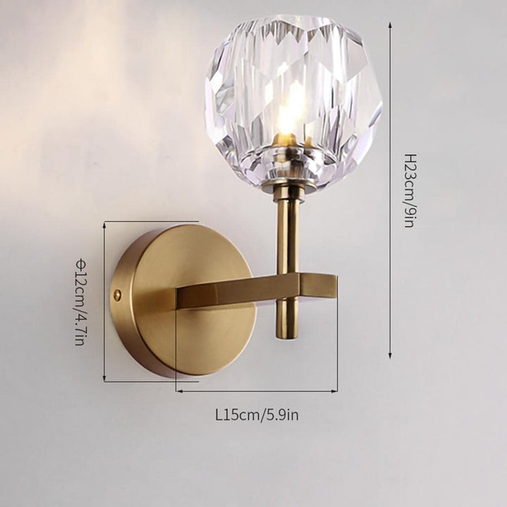 Metavaya Wall light W 12cm x H 26cm Polyhedron Crystal Grand Single Sconce 653733177961 BDCG200401