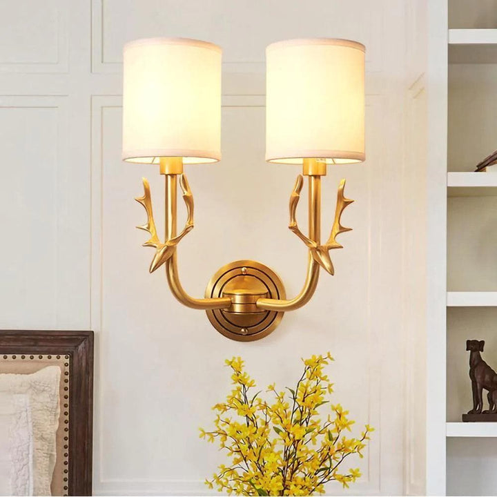 Metavaya Wall lamp Brass Antler Sconce