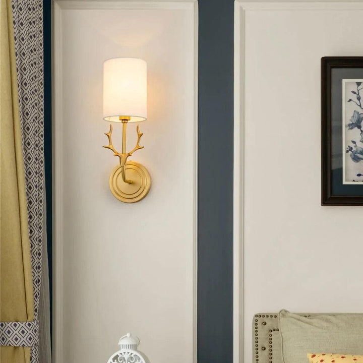 Metavaya Wall lamp Brass Antler Sconce