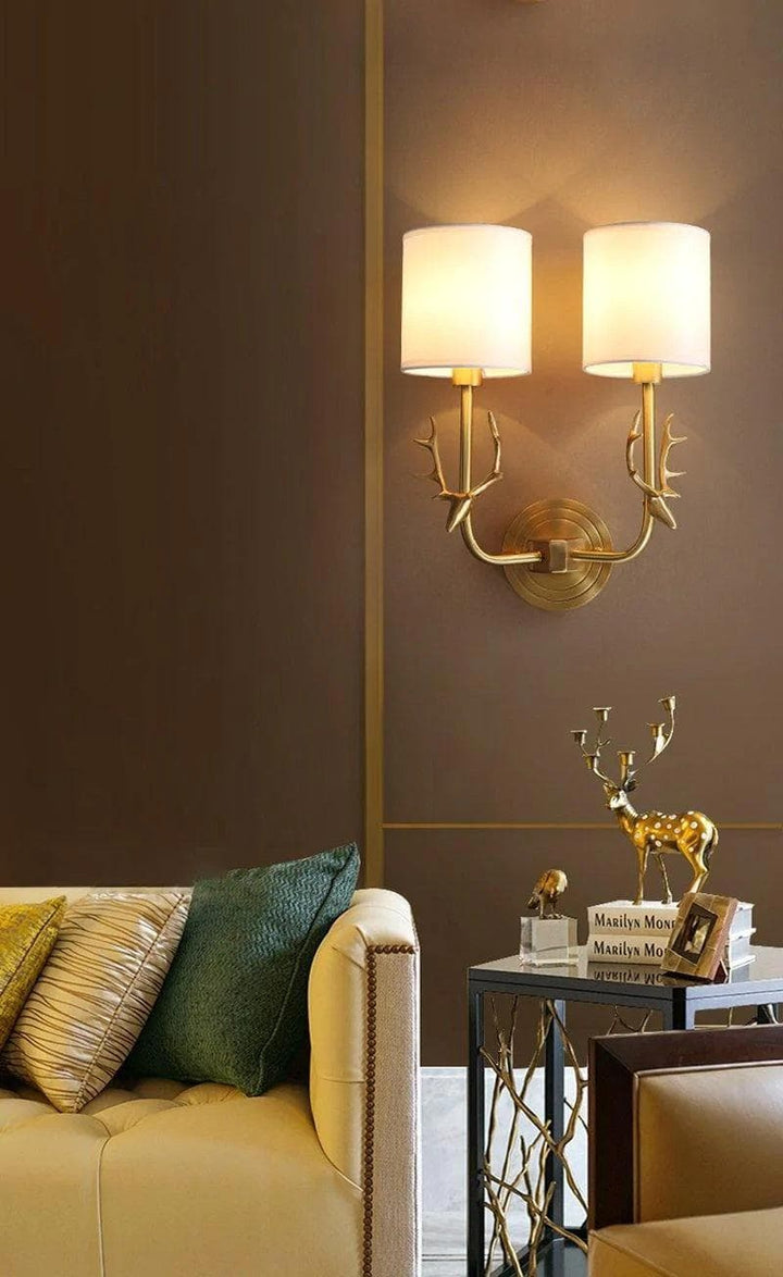 Metavaya Wall lamp Brass Antler Sconce