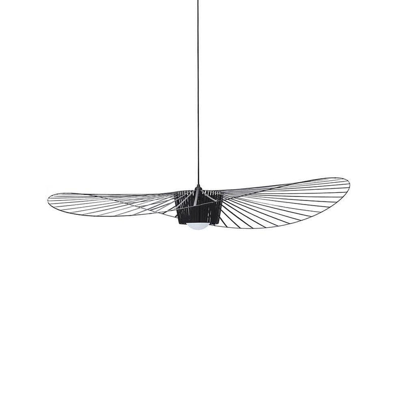 Modern black wire pendant light with wing-like design for stylish home illumination