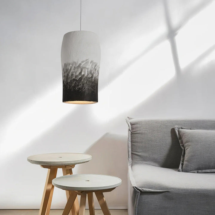 Metavaya Ceiling Lamp Dia 27cm x H 53cm / Grey & Black Crust Thin Pendant Lamp 336019215327 M2023021004-1 Crust Thin Pendant Lamps for Sale Online in USA/Canada