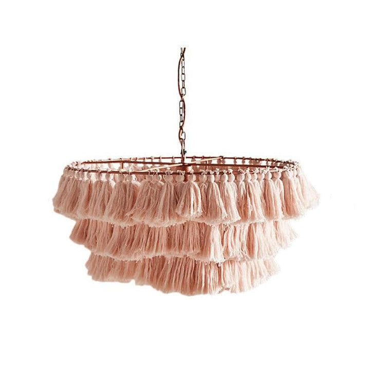 Metavaya Chandelier Dia 51cm X H 35cm / Pink Fela Tassel Chandeliers 822706697939 M2022091501-5