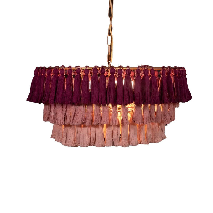 Metavaya Chandelier Dia 65cm X H 35cm / Multicolor Fela Tassel Chandeliers 822706697939 M2022091501-9