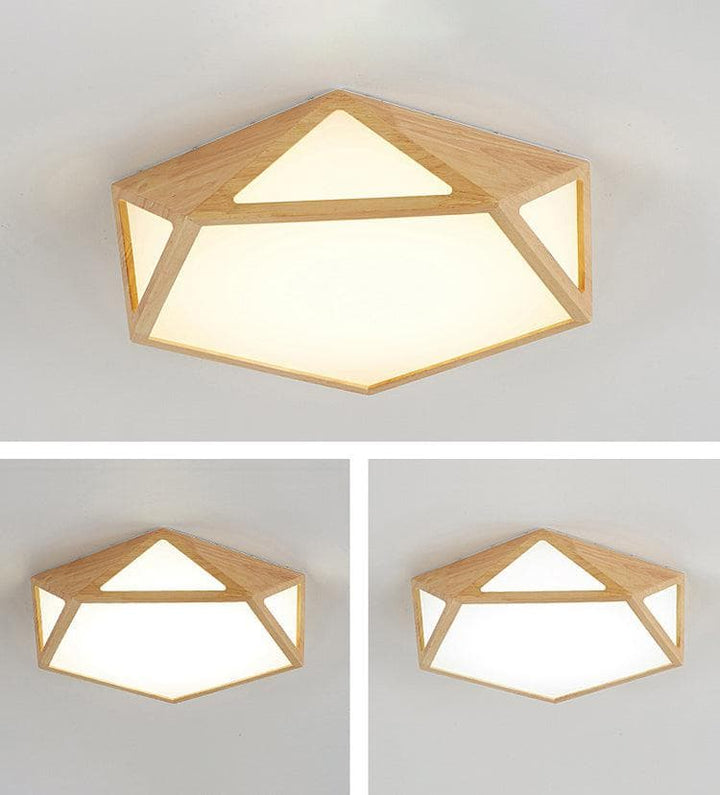 Metavaya Ceiling Lamp Geometric Wood Ceiling Light