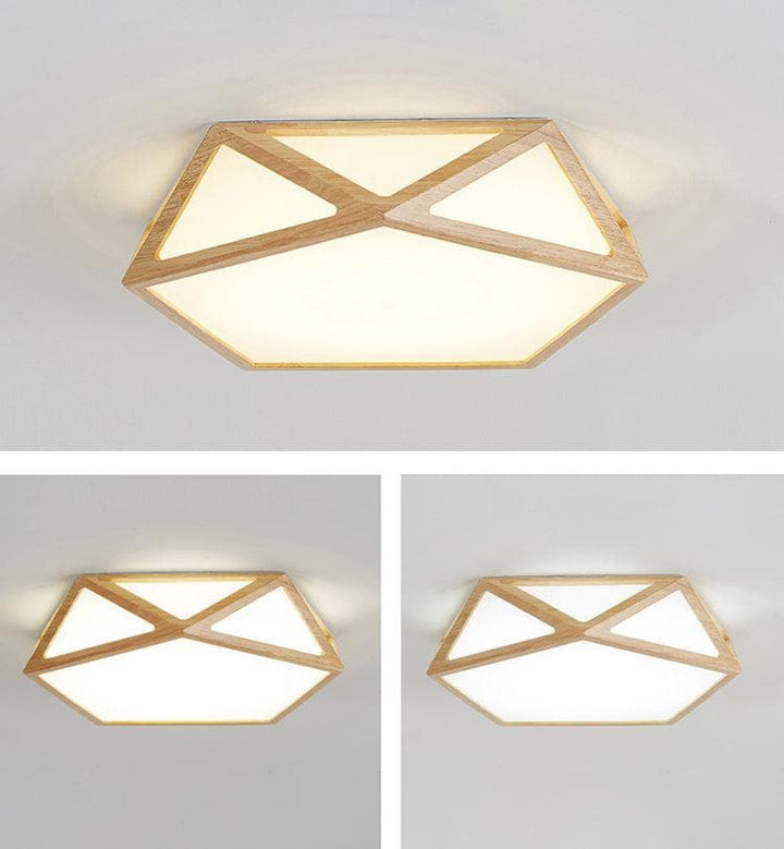 Metavaya Ceiling Lamp Geometric Wood Ceiling Light