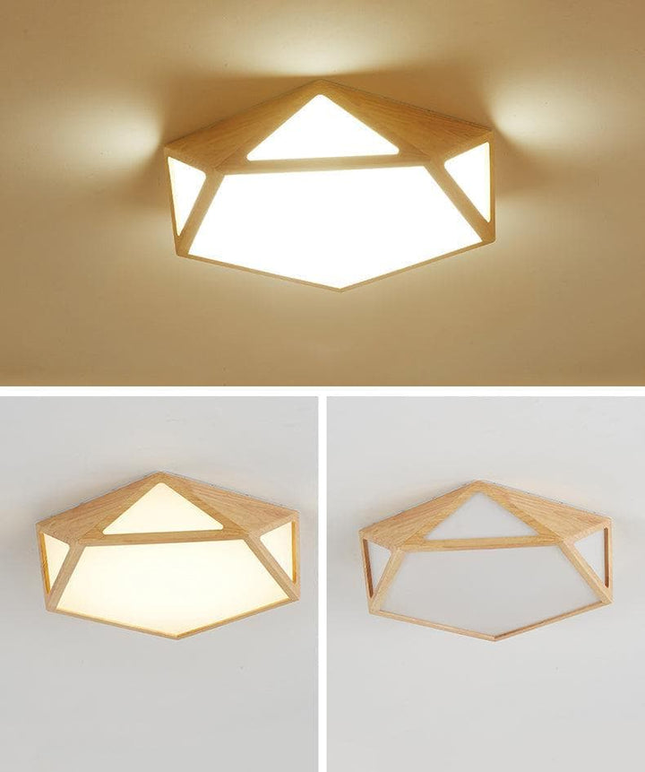 Metavaya Ceiling Lamp Geometric Wood Ceiling Light