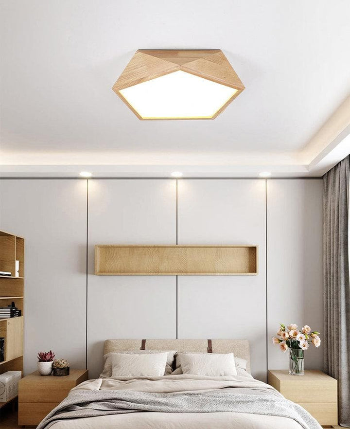 Metavaya Ceiling Lamp Geometric Wood Ceiling Light