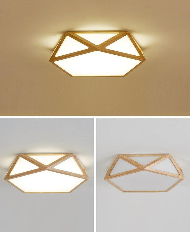 Metavaya Ceiling Lamp Geometric Wood Ceiling Light