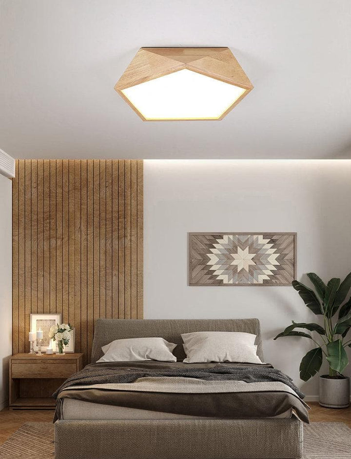 Metavaya Ceiling Lamp Geometric Wood Ceiling Light