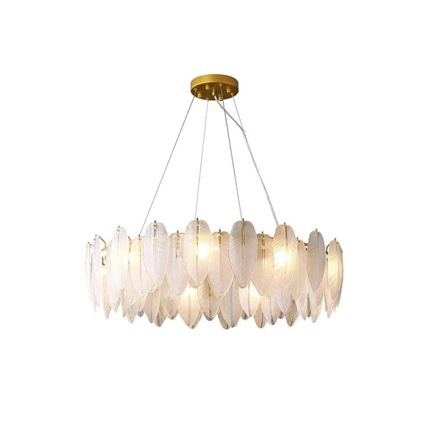 Metavaya Chandelier Glass Feather Chandelier