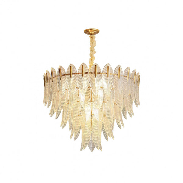 Metavaya Chandelier Glass Feathers Chandelier