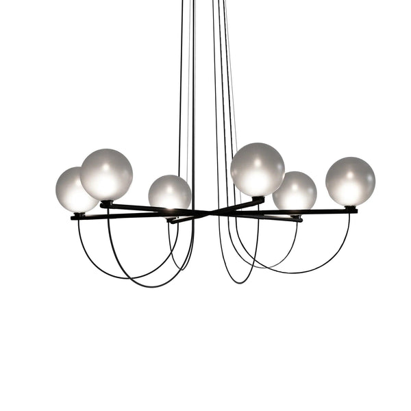 Metavaya Chandelier 6heads / Smoke Globe Chandelier | Modern Art Deco Chandelier 822706697694 M2022082603-1 Purchase Globe Chandeliers Online