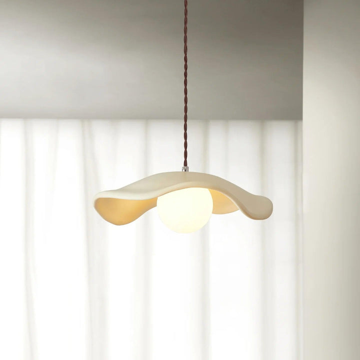 Metavaya Pendant lamp Dia 35cm X H 10cm / White Hat Pendant Lamp 662668874319 M2023040201-2 Hat Pendant Lamp | Hat Pendant Light