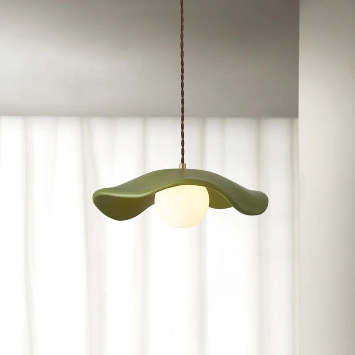 Metavaya Pendant lamp Dia 35cm X H 10cm / Green Hat Pendant Lamp 662668874302 M2023040201-1 Hat Pendant Lamp | Hat Pendant Light