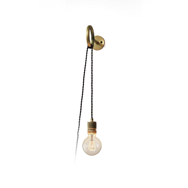 Metavaya Wall lamp Dia 8cm x H 40cm / Brass / US plug Loop Minimalist Sconce 323232419281 M2022100808-1