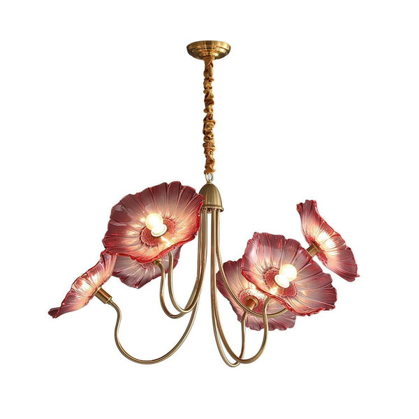 Metavaya Chandelier Lotus Leaf Glass Chandelier