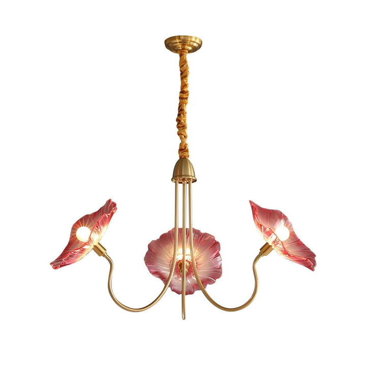 Metavaya Chandelier Lotus Leaf Glass Chandelier