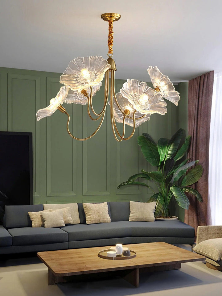 Metavaya Chandelier Lotus Leaf Glass Chandelier