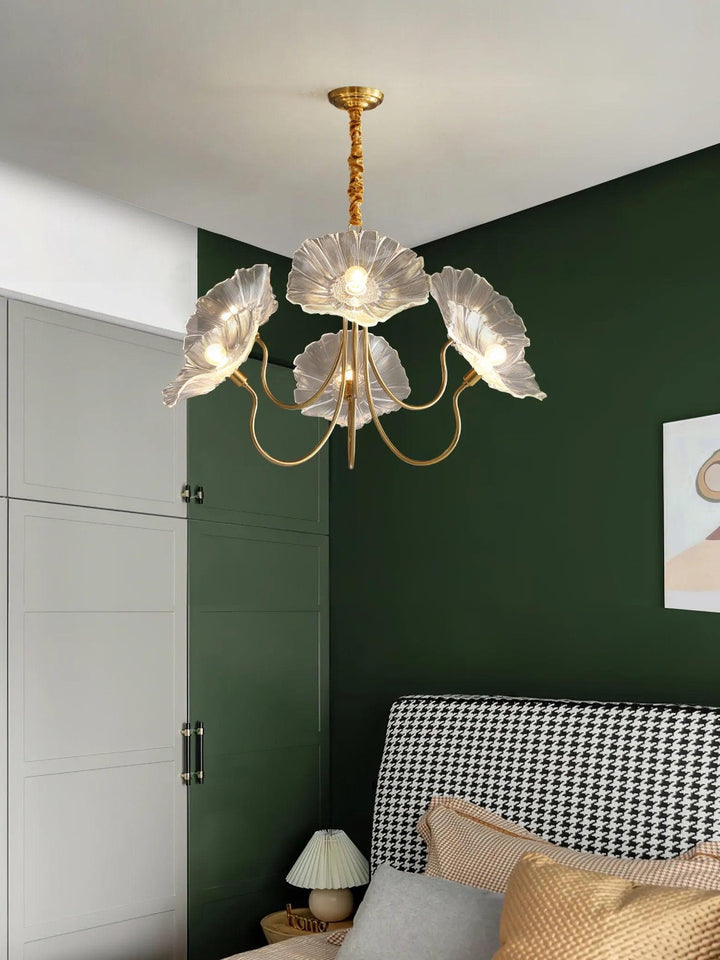 Metavaya Chandelier Lotus Leaf Glass Chandelier