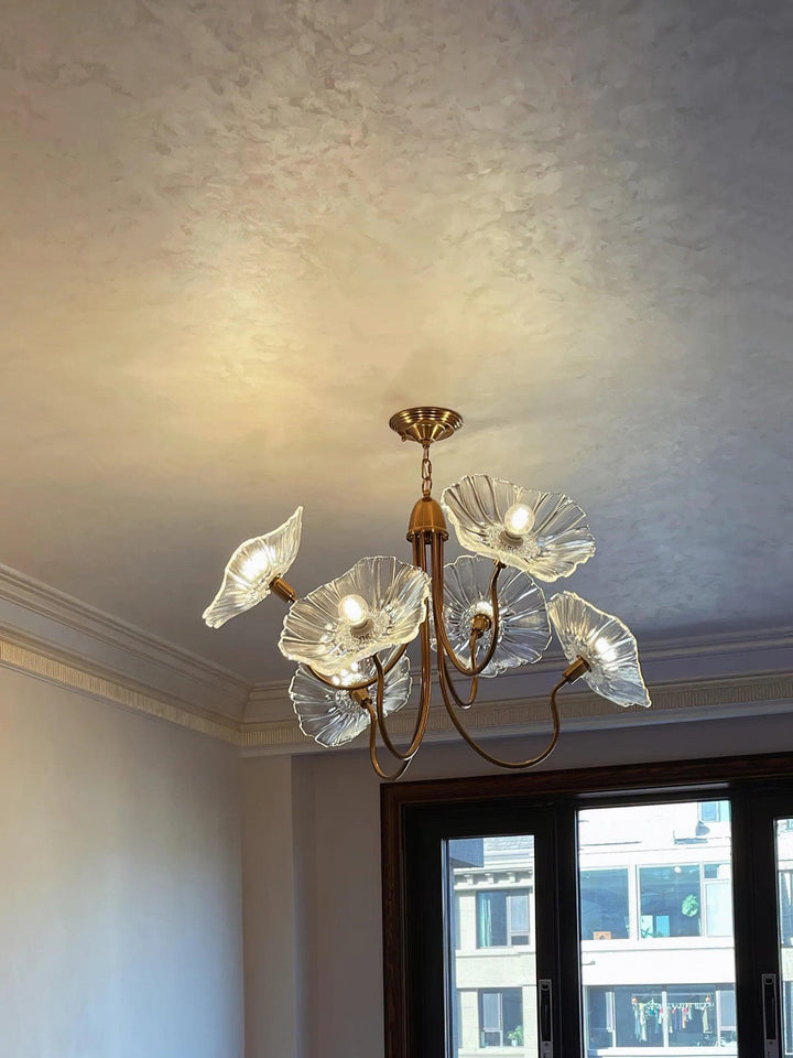 Metavaya Chandelier Lotus Leaf Glass Chandelier