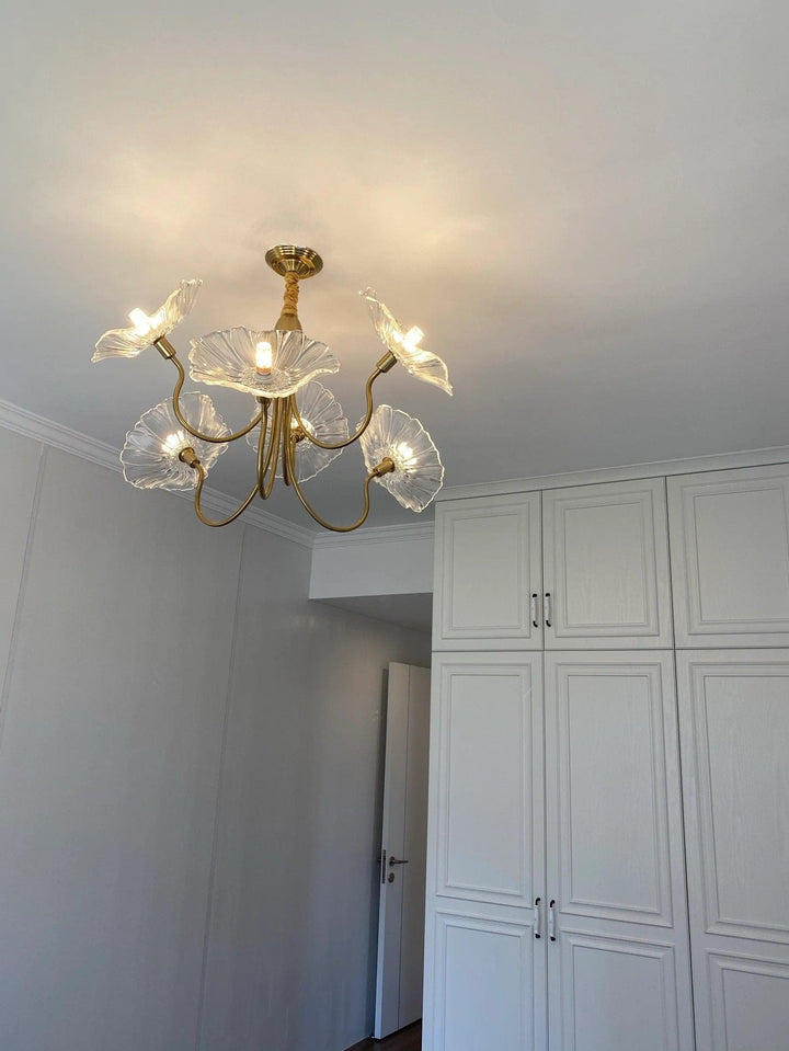 Metavaya Chandelier Lotus Leaf Glass Chandelier