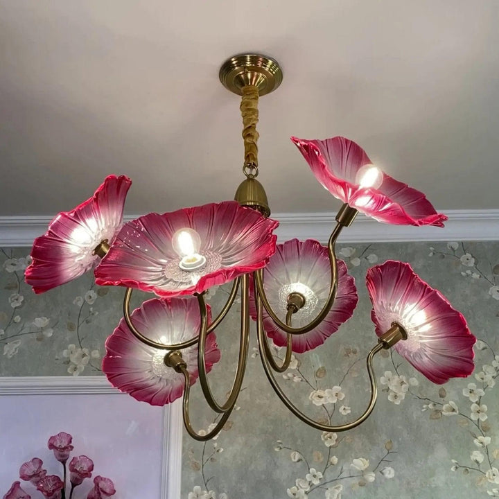 Metavaya Chandelier Lotus Leaf Glass Chandelier