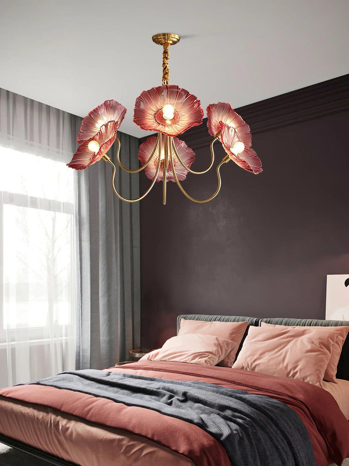 Metavaya Chandelier Lotus Leaf Glass Chandelier