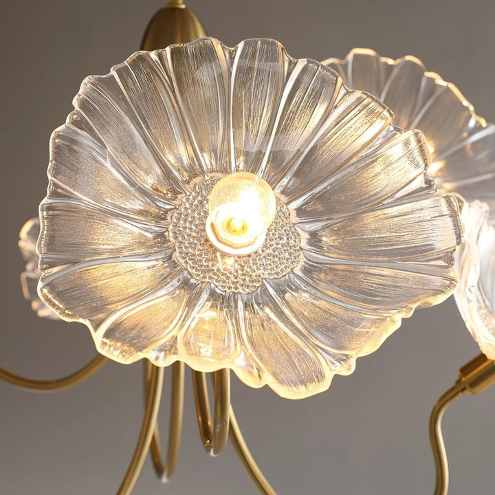 Metavaya Chandelier Lotus Leaf Glass Chandelier