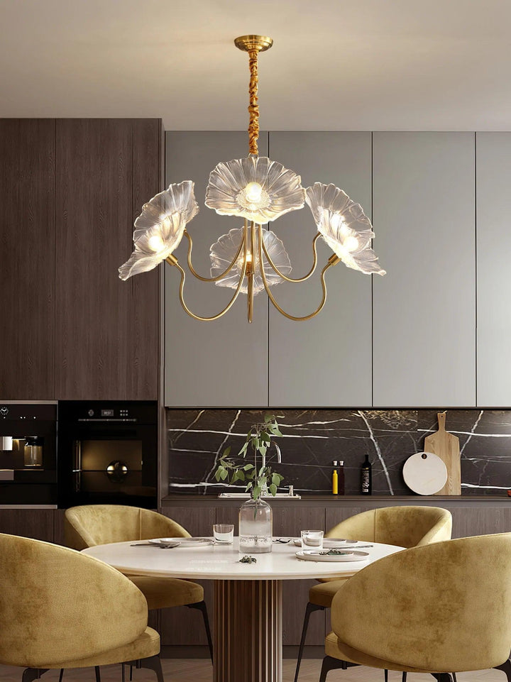 Metavaya Chandelier Lotus Leaf Glass Chandelier