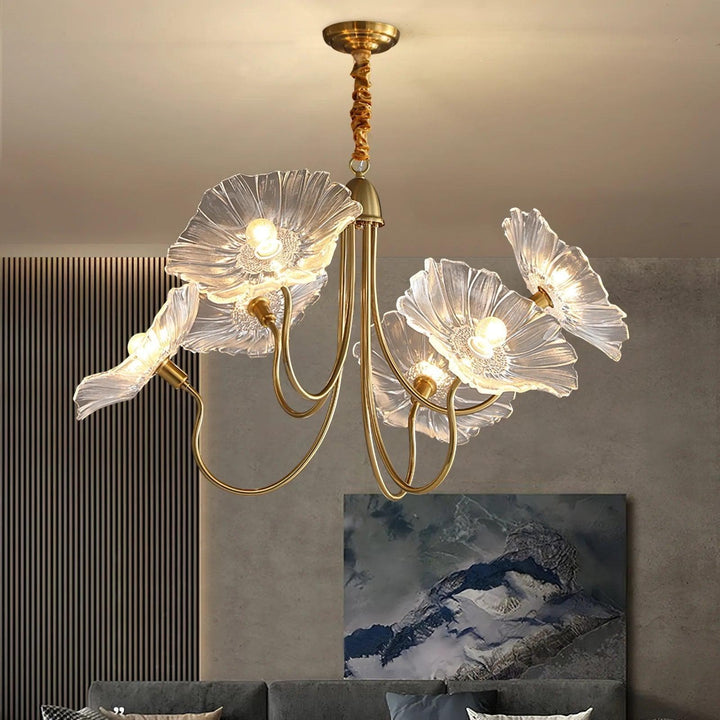 Metavaya Chandelier Lotus Leaf Glass Chandelier