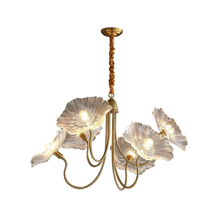 Metavaya Chandelier Lotus Leaf Glass Chandelier