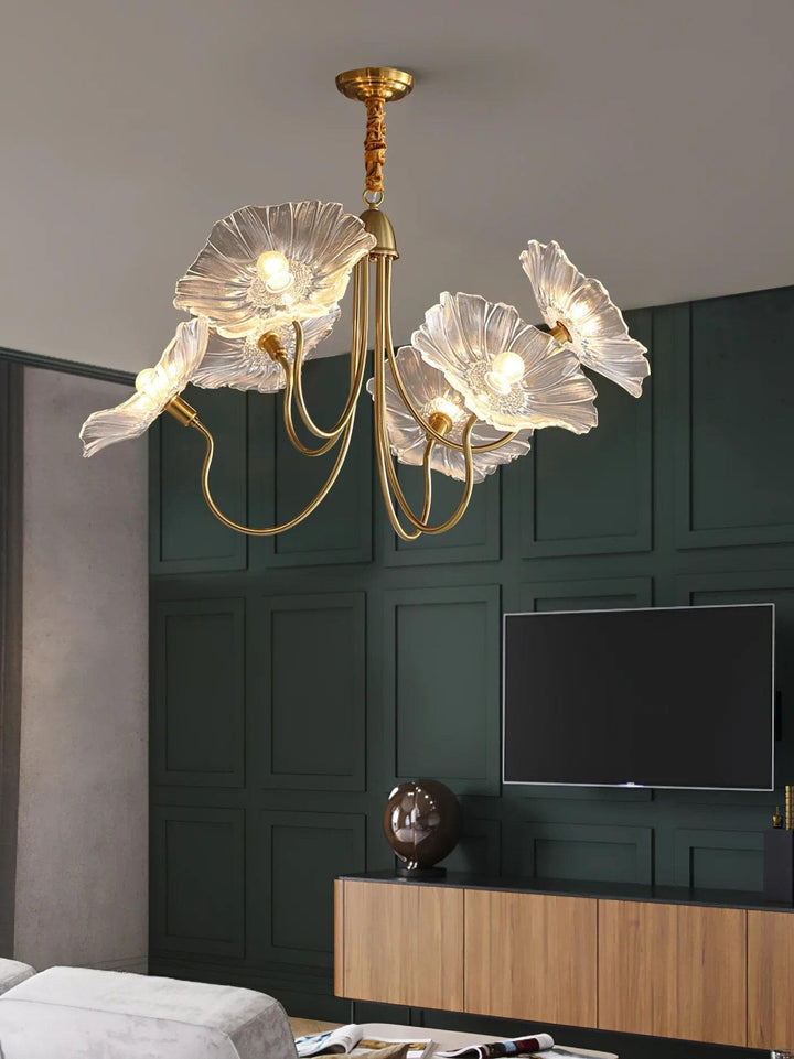 Metavaya Chandelier Lotus Leaf Glass Chandelier