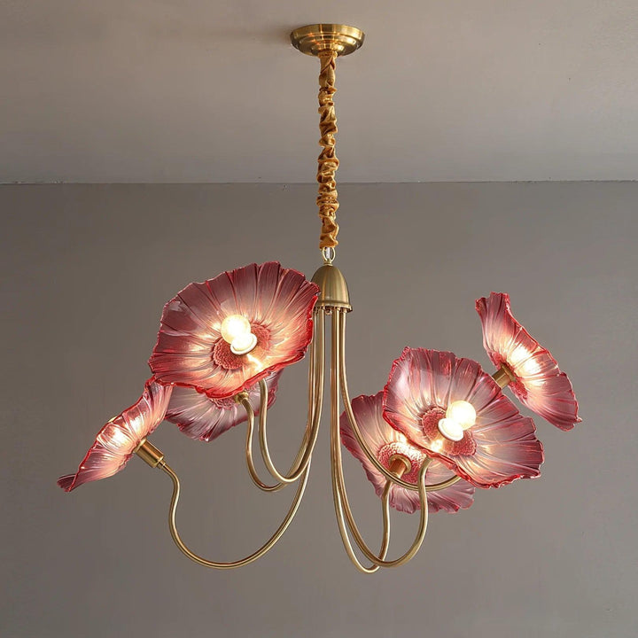 Metavaya Chandelier Lotus Leaf Glass Chandelier