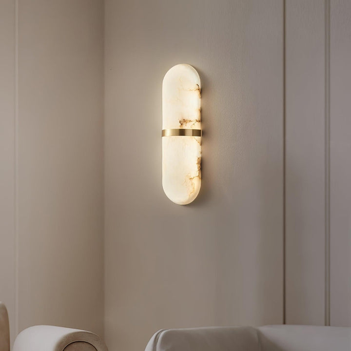 Metavaya Wall lamp Dia 12cm x H 40cm / Gold Semi Cylinder Marble Wall Light 323232419229 M2022100807-3 Buy Semi Cylinder Marble Wall Light