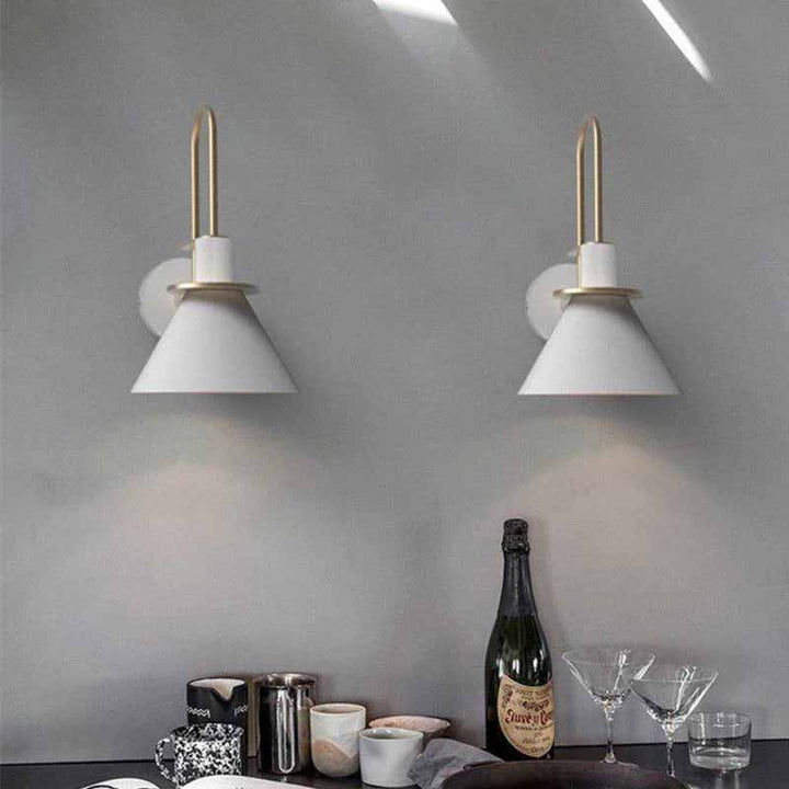 Metavaya Wall lamp Dia 24cm x H 31cm *2 / White Nordic Metal Sconce 323232413890 M2022092804-9