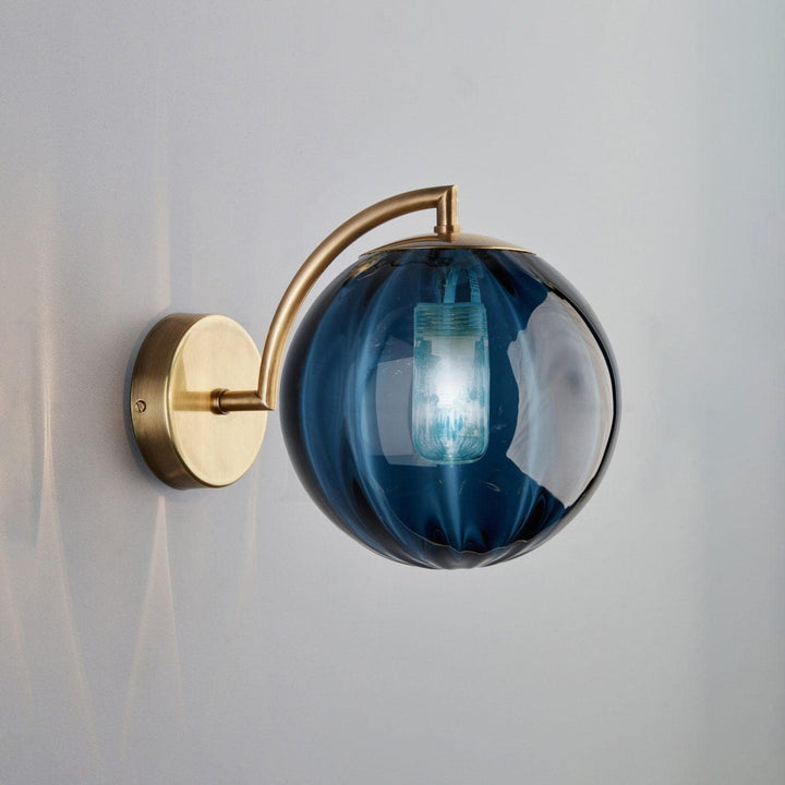 Metavaya Wall lamp Dia 15cm x H 17cm / Gold / Blue Paola Wall Light 323232417379 M2022100501-2 Paola Wall Light & Sconce for Sale in USA