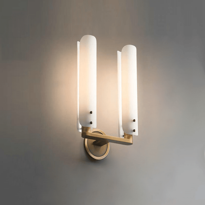 Metavaya Wall lamp Dia 23cm x H 43.7cm / Brass Lron marble wall lamp 653733640380 M-202112291045-2 Platiere Sconce in Solid Brass Shade for Sale