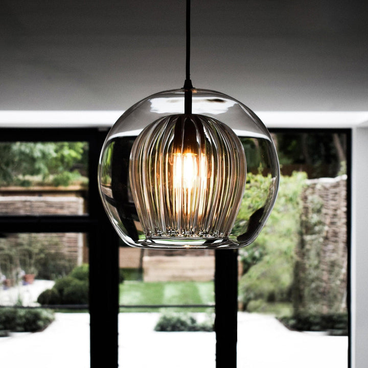 Metavaya Pendant light Dia 15cm / Clear Pleated Crystal Pendant Light 653733644630 D-202112300021-1