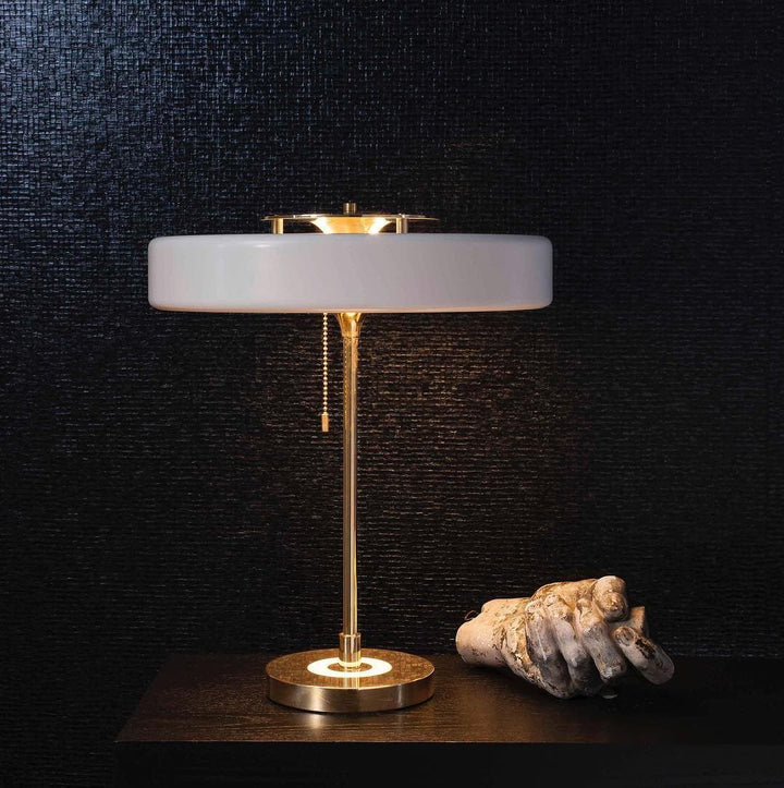 Metavaya Table lamp Dia 35cm x H 43cm / Gold+White / US plug Revolve Table Lamp 360192148127 M2022111103-1 Revolve Table Lamp for Sale Online