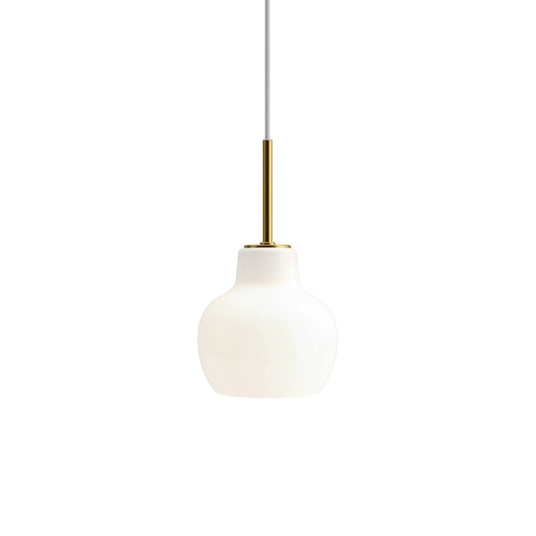 Metavaya Pendant lamp Dia 19cm x H 34cm / Gold & White glass Ring Crown Pendant Lamp 323232419410 M2022100902-1