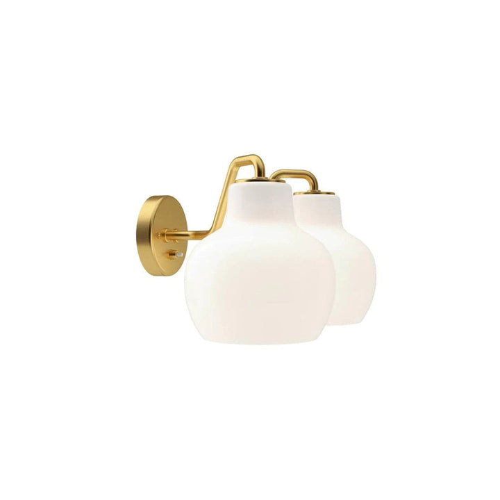 Metavaya Wall lamp Dia 30cm x H 23cm / Gold & White glass Ring Crown Sconce 323232419380 M2022100901-2 Ring Crown Sconce & Wall Lamps for Sale