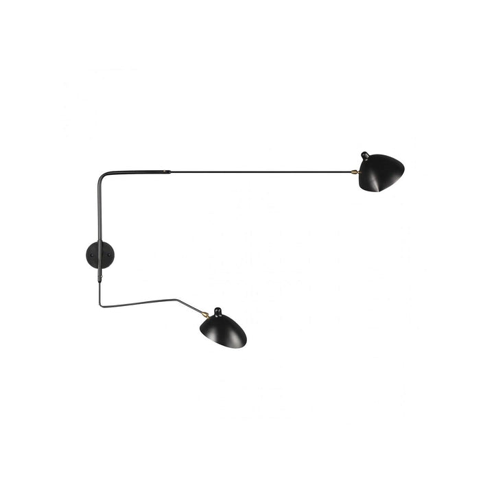 Metavaya Wall lamp 2heads Dia 140cm / Black / Plug With Switch Serge Mouille Wall Lamp 323232413302 M2022091706-13 Purchase Serge Mouille Wall Lamp Online