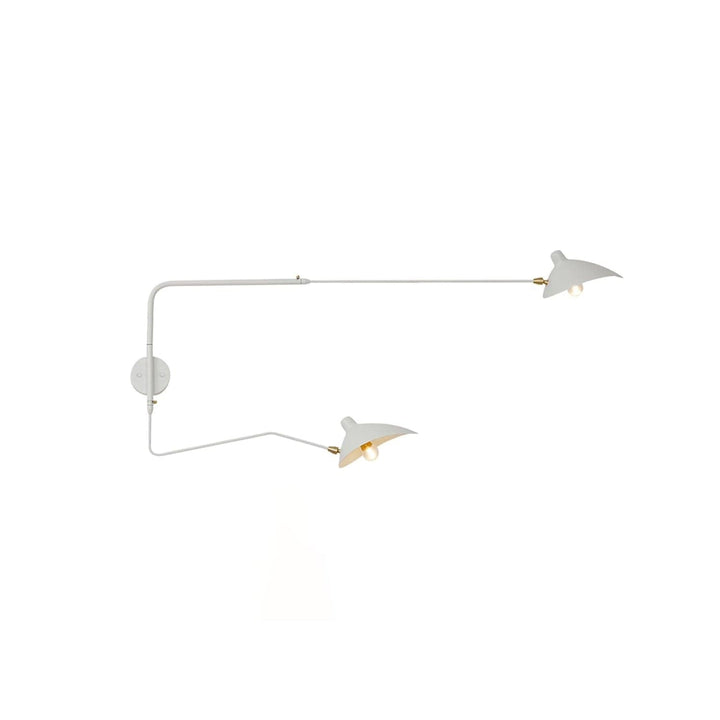 Metavaya Wall lamp 2heads Dia 140cm / White / Plug With Switch Serge Mouille Wall Lamp 323232413326 M2022091706-15 Purchase Serge Mouille Wall Lamp Online